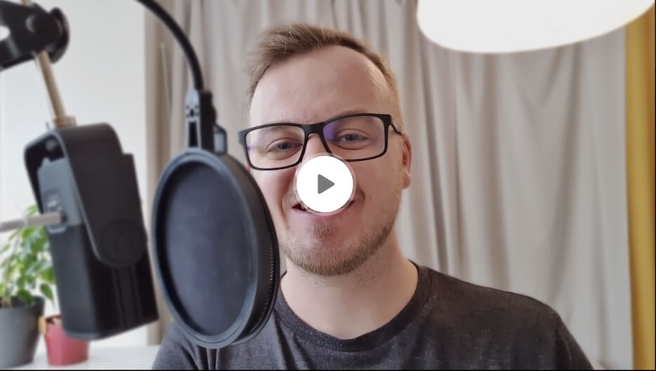 2min mužského hlasu pro produktová videa
