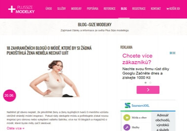 Zveřejněním váš článek v blogu plussizemodelky.cz