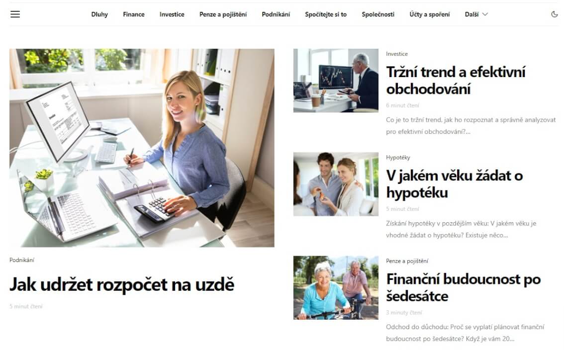 Publikuji tématický článek na webu financ.cz