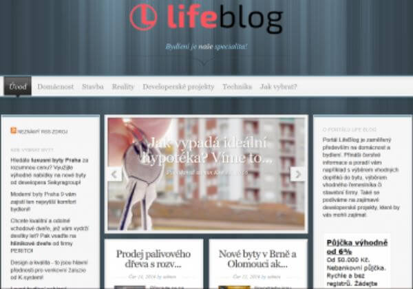 Článek na webu o bydlení www.lifeblog.cz