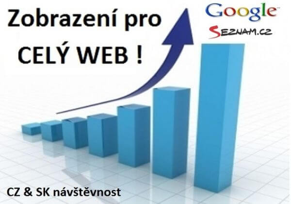 Až 60 000+ CZ/SK zobrazení celého webu. Zahájení do 2 dnů