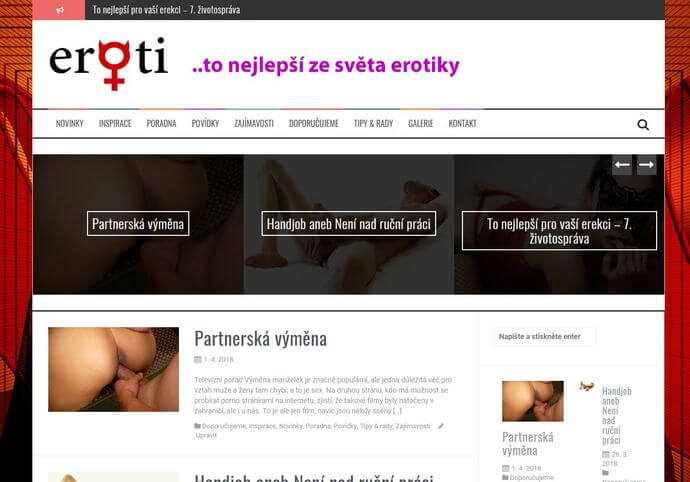 Publikace na erotickém magazínu Eroti.cz