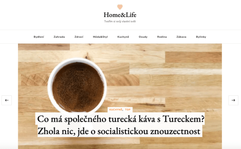 Publikace PR článku v magazínu pro ženy homeandlife.cz