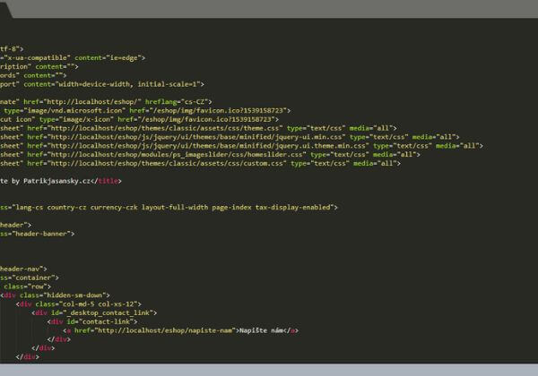 Front end kódování PSD do HTML/CSS/jQuery 