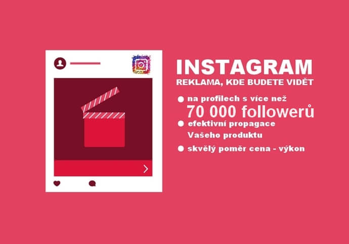 Reklama na Instagramu pro Váš produkt [70000+ followerů]