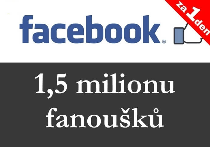 Sdílení ve FB stránkách s celkem 1,5 mil fans