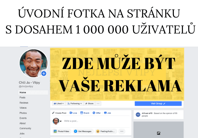 Úvodní fotku na stránku s dosahem 1 000 000 měsíčně.