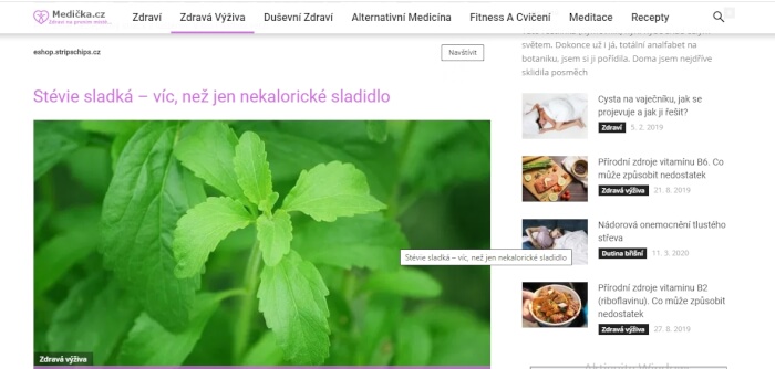 Vložení PR článku na web medicka.cz