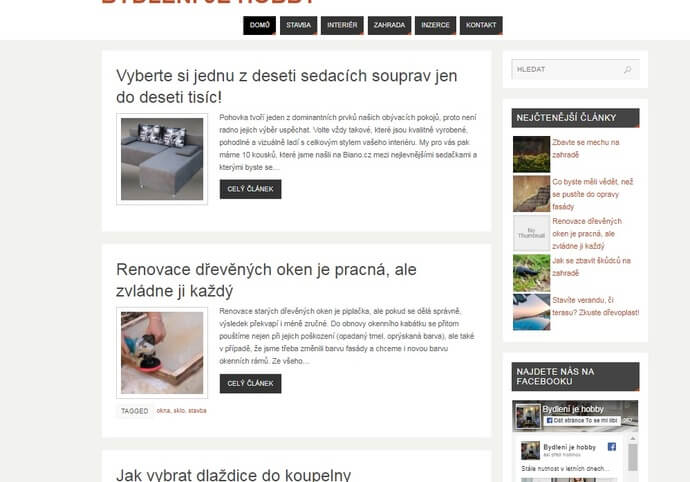 Publikujeme váš článek na webu www.bydlenijehobby.cz