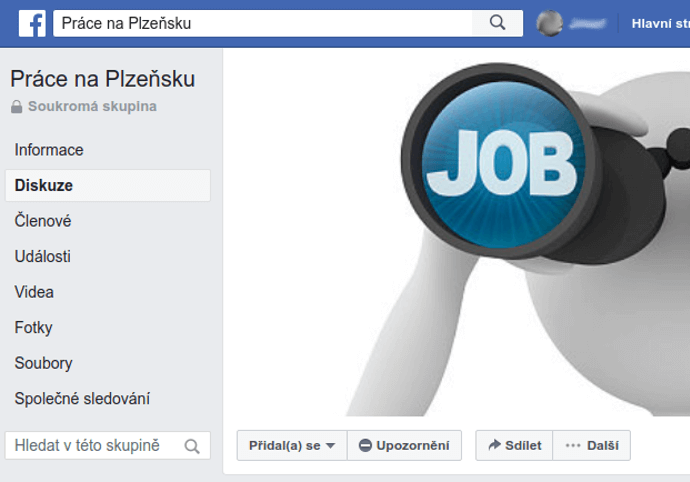 Připnutí Vašeho inzerátu na FB skupině s pracovními inzeráty