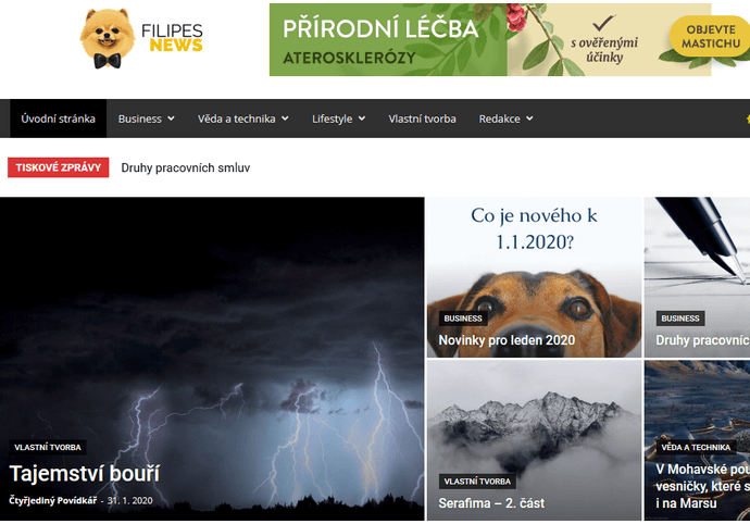 Zveřejnění PR článků - filipesnews.cz