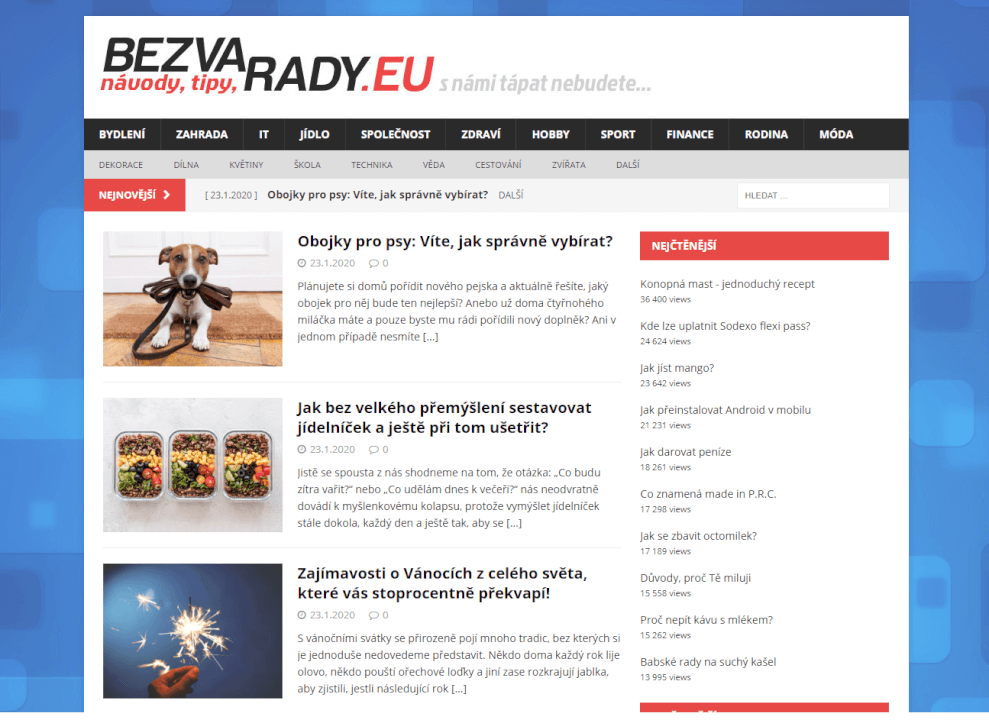 Publikuji PR článek na BezvaRady.eu, 800 návštěv / den