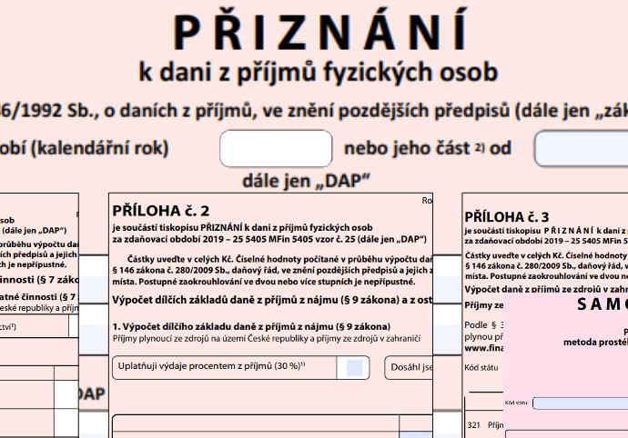 Daňové přiznání, daňová evidence, účetnictví
