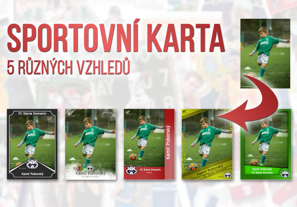 5 x sportovní kartička z fotografie