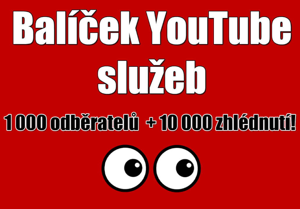 Balíček YouTube služeb (odběratelé + zhlédnutí)