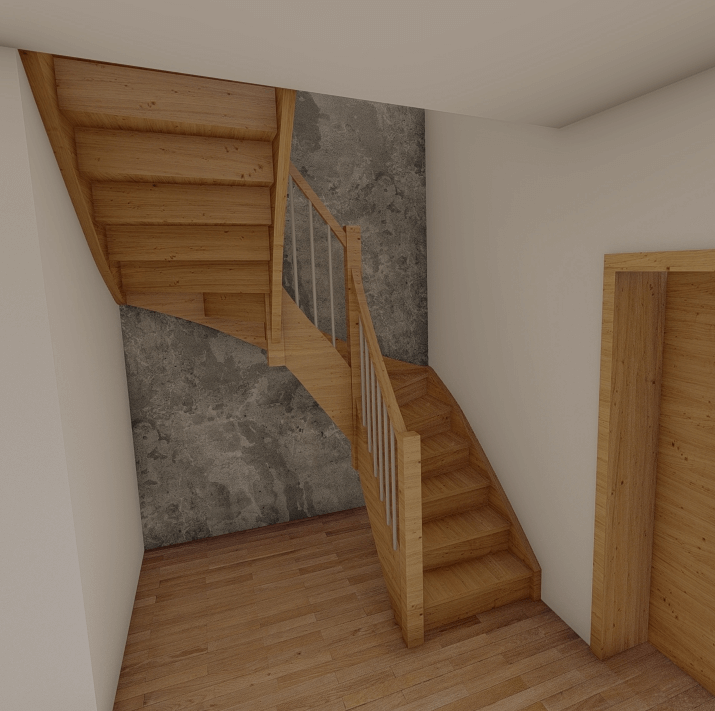  šablony na schody M 1:1, projekt schodiště, 3D vizualizace