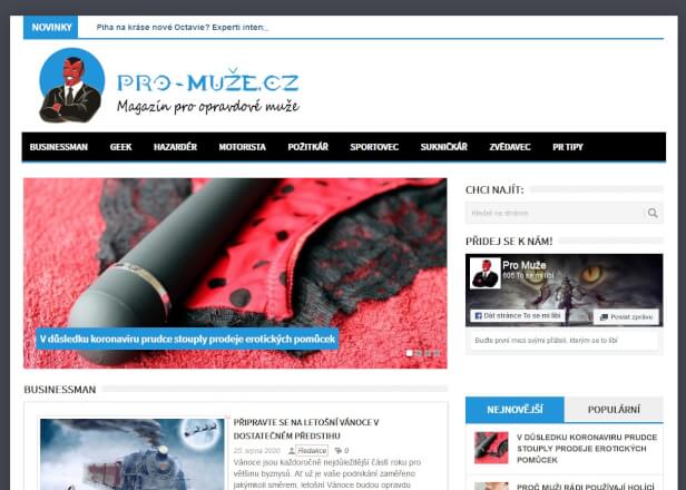 Publikace článku v magazínu pro muže