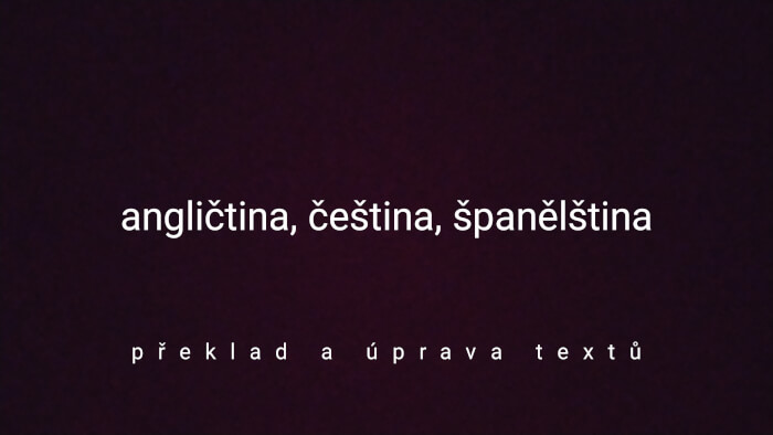 Překlad z/do češtiny a angličtiny