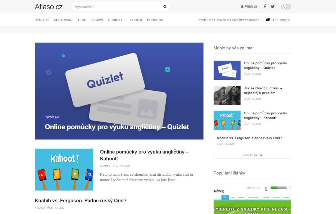 Publikuji článek na kvalitním velkém obsahovém webu 