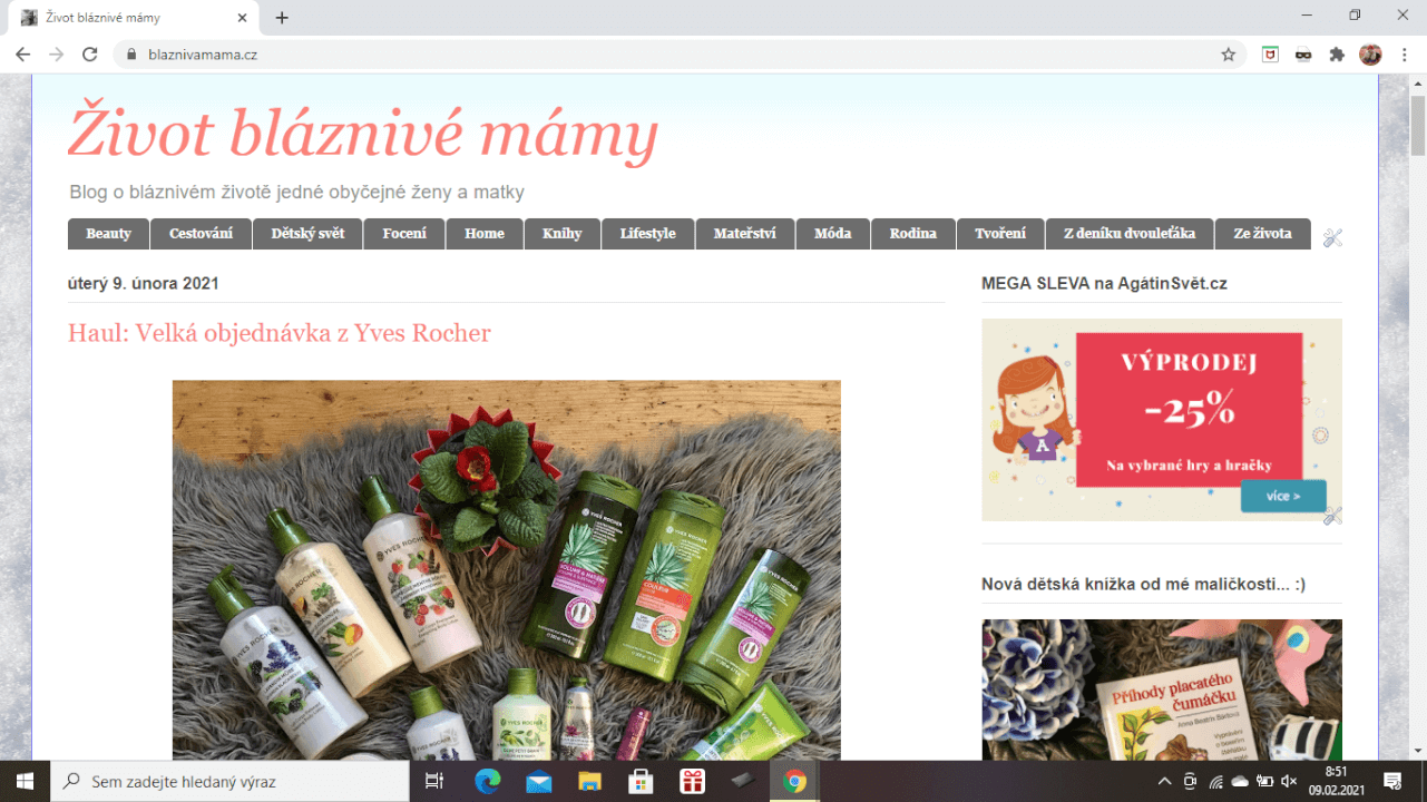 PR článek na oblíbeném lifestylovém webu Bláznivá máma
