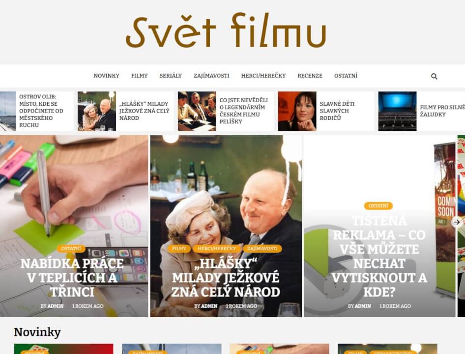 Publikace na Svetfilmu.eu