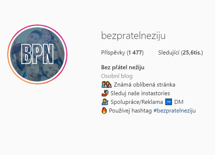 3x Sdílení na velmi aktivním IG profilu do stories