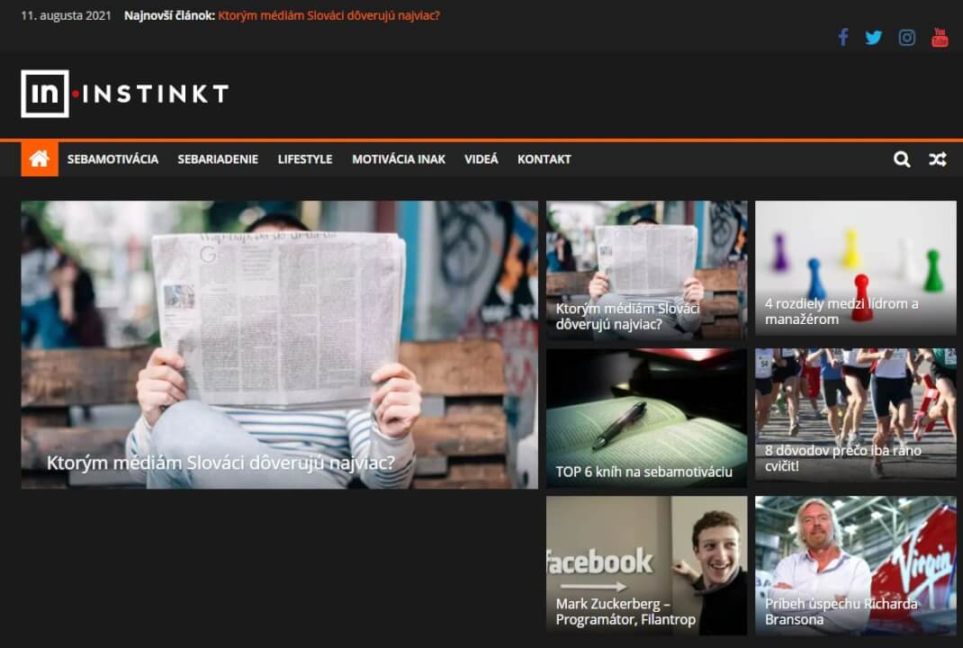 Umiestnenie PR článku na webe instinkt.sk
