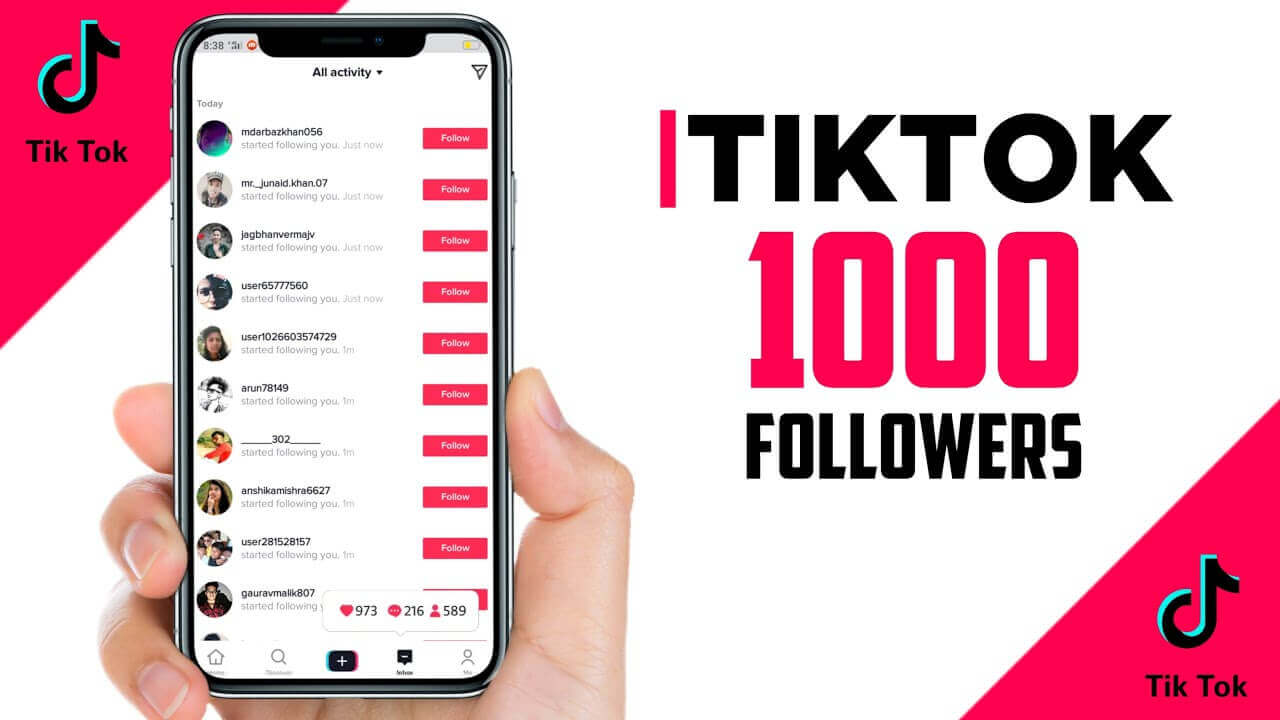 Až 1000 odběratelu (followers) na TikTok