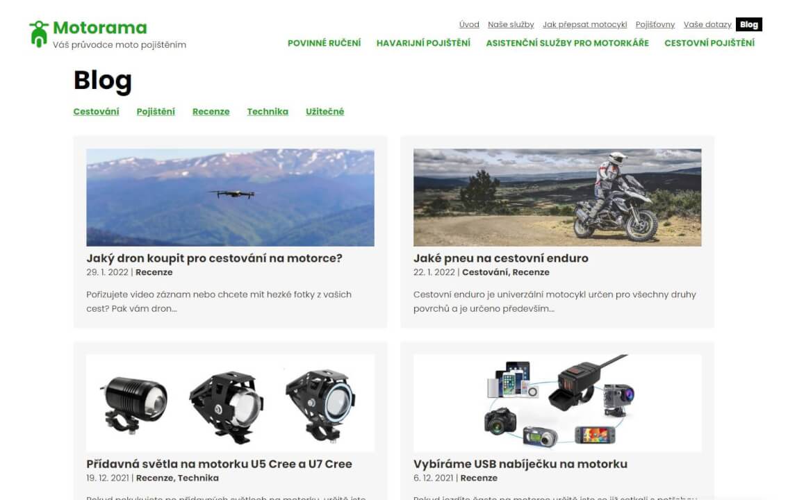 Publikace článku s moto tématikou na motorama.cz