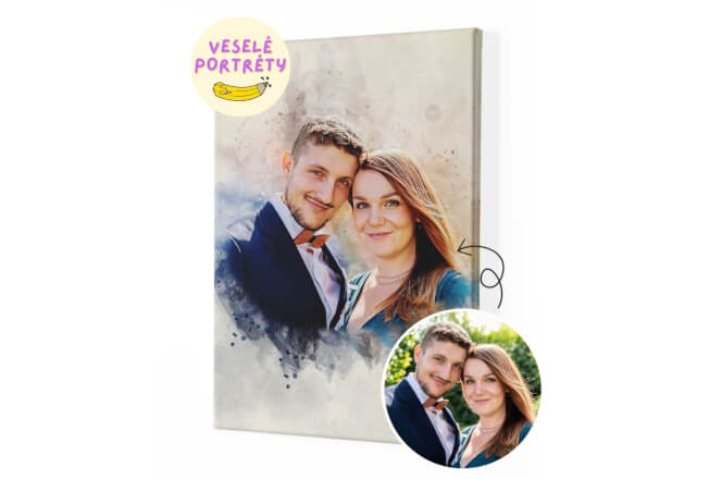 Portrét watercolor - akvarel portrét od Veselé Portréty cz