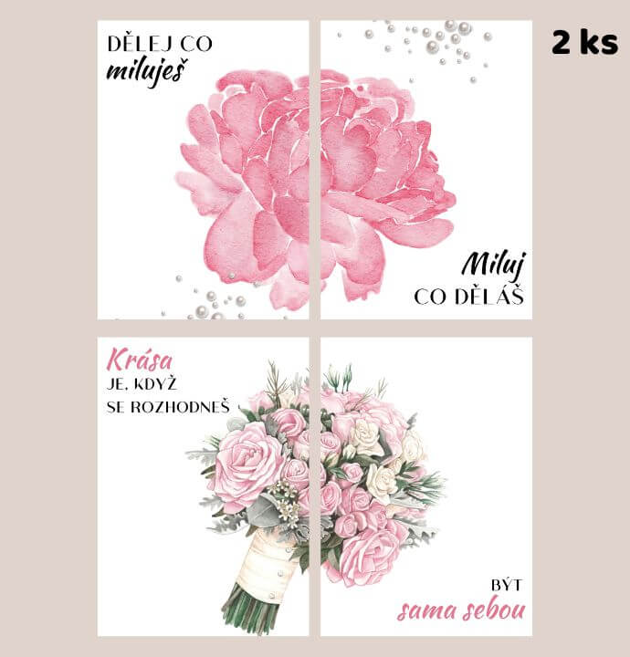 Set 2 obrazů s citáty