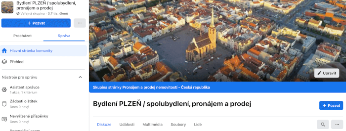 Připnutí příspěvku mezi doporučené - bydlení Plzeň
