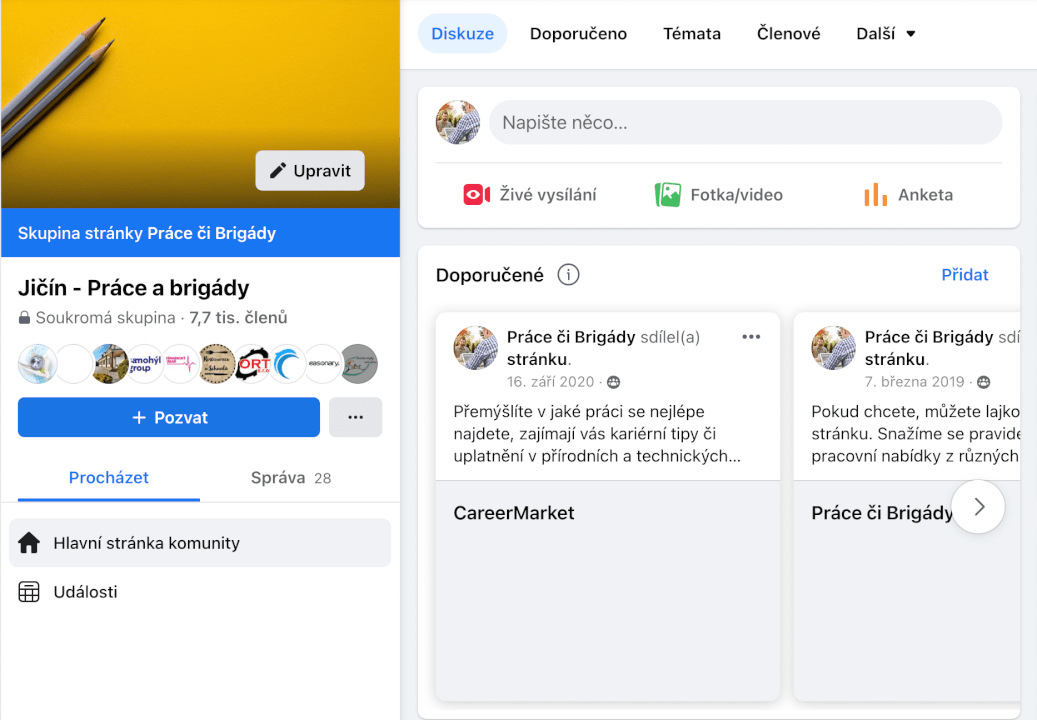Příspěvek na 1. místo v pracovní skupině (přes 7.000 členů)