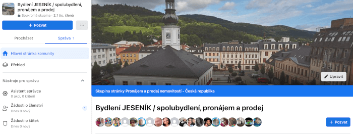Připnutí příspěvku mezi doporučené - bydlení Jeseník