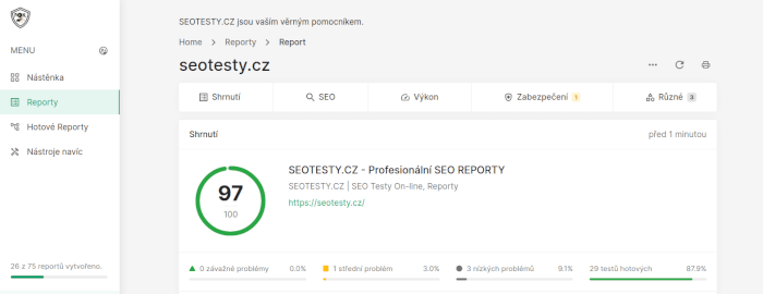 SEO REPORTY pro Majitelé i Agentury - prostředek navíc