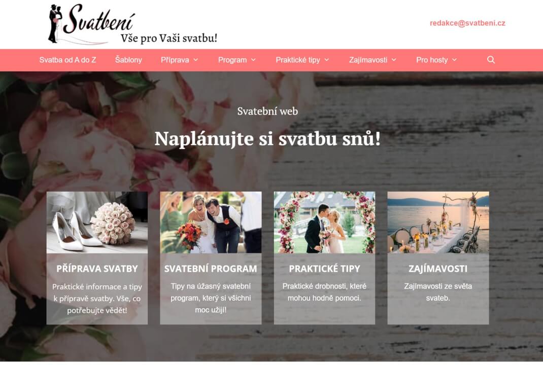 Článek na svatebním webu Svatbeni.cz (návštěvnost 300k/m)