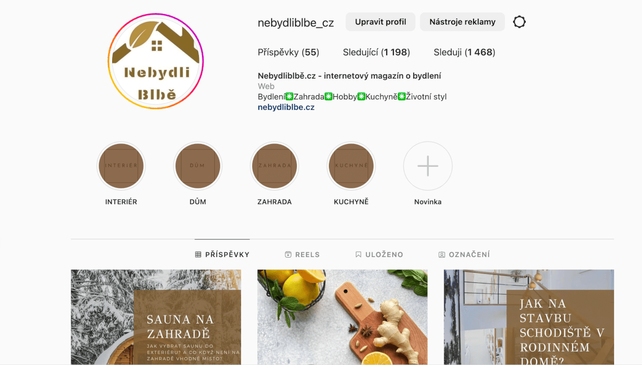 Propagace na Instagramu - web, produkt, slevový kód, služba