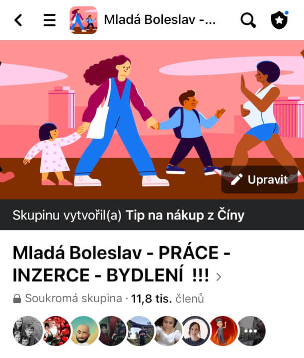 Reklama facebook skupina - Oblast Mladá Boleslav