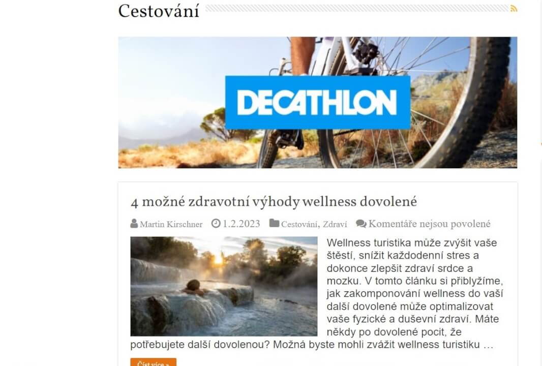 Umístění baneru do kategorie VIP Novin