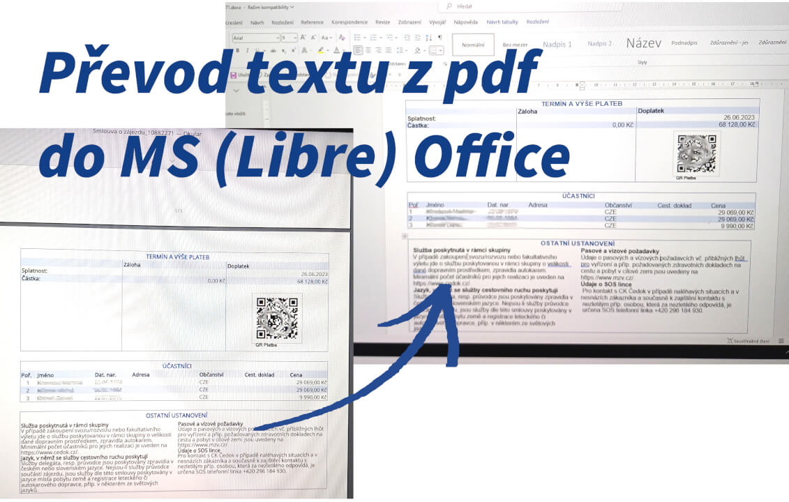 Formátování dokumentu z pdf do MS Office (cena/7-10 str.) 