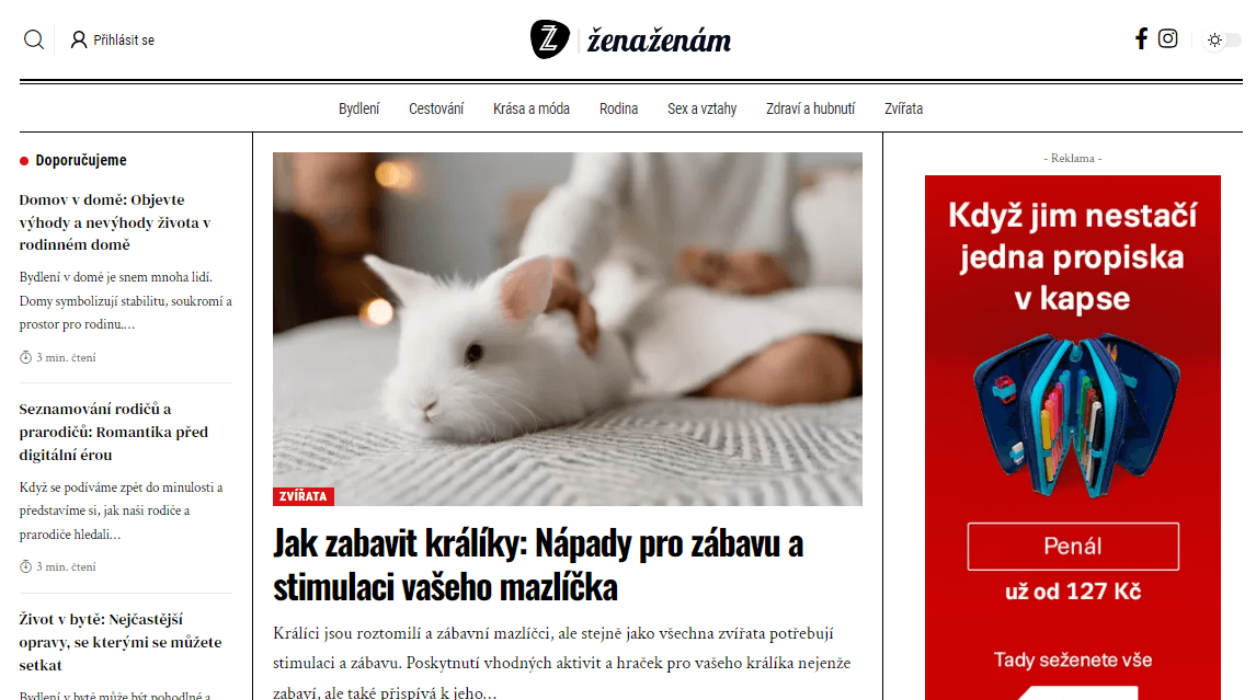 Publikuji PR článek na webu ženaženám.cz