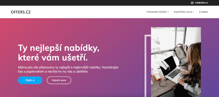 Publikuji PR článek na webu s nabídkami Offers.cz