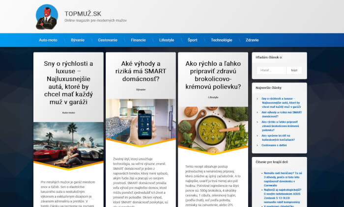 Publikace článku na SK mužském magazínu