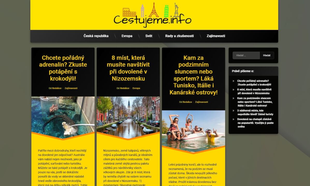 Publikace článku na magazínu o cestování