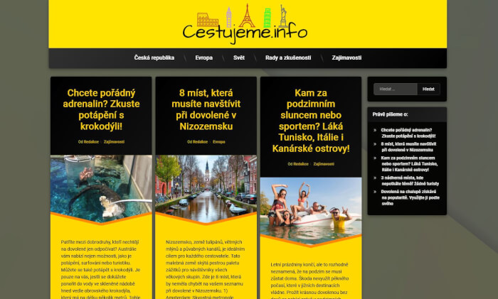 Publikace článku na magazínu o cestování