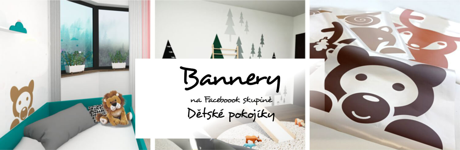Bannery na Facebook skupině Dětské pokojíky (200000 členů)