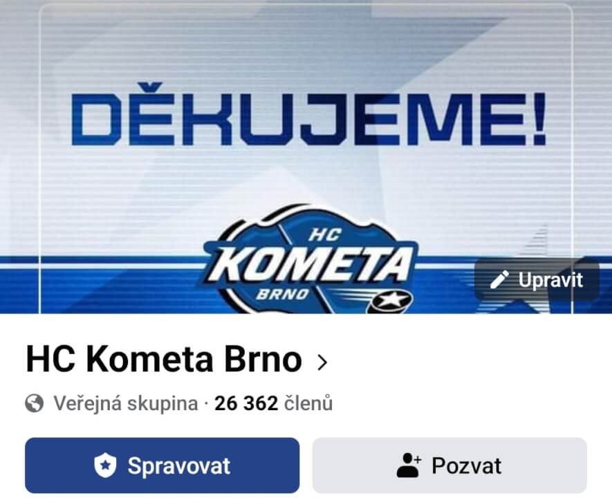 Sdílení na Facebooku  ve sportovní skupině 26k lidí 