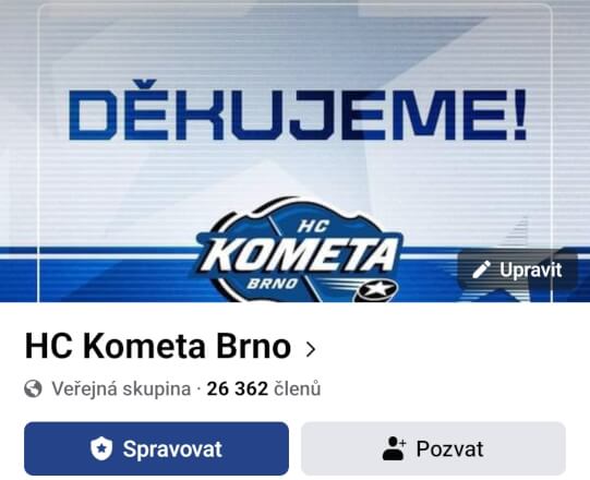 Sdílení na Facebooku  ve sportovní skupině 26k lidí 