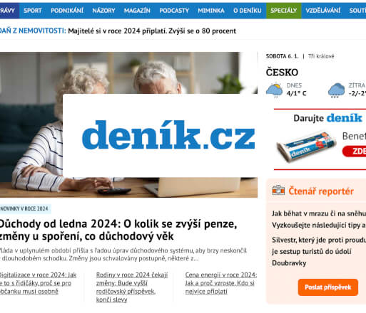 Zpětný odkaz DENIK.cz | přes 20 mil návštěv/měs
