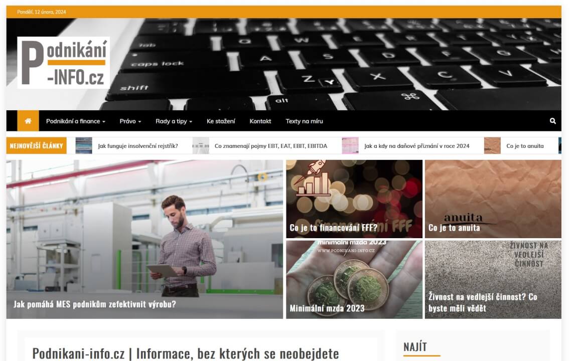 Banner na webu podnikani-info.cz